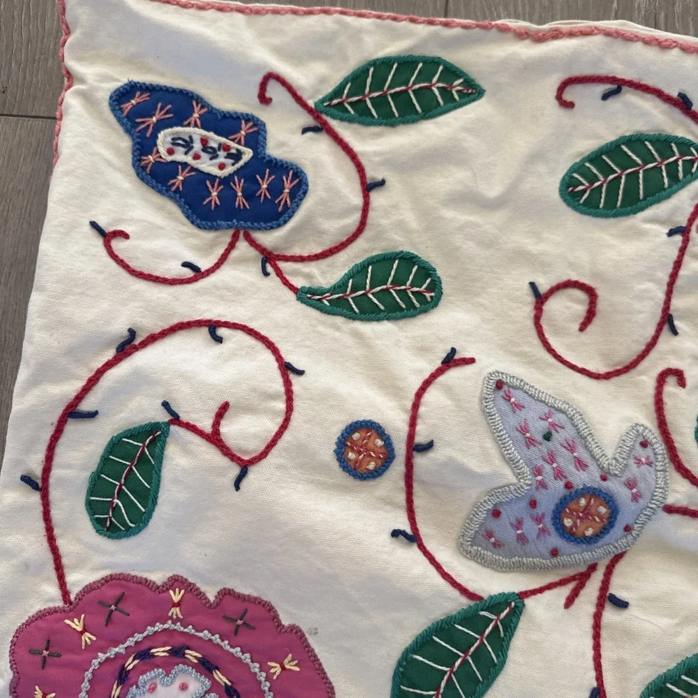 Vintage Handmade, Suzani Uzbek OLD Tapestry 18 X 18 Pillow Cover